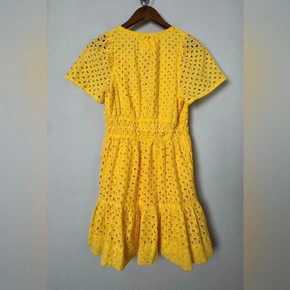 By Anthropologie‎ Somerset Mini Dress Eyelet Edition Yellow Size Small New - Picture 5 of 12